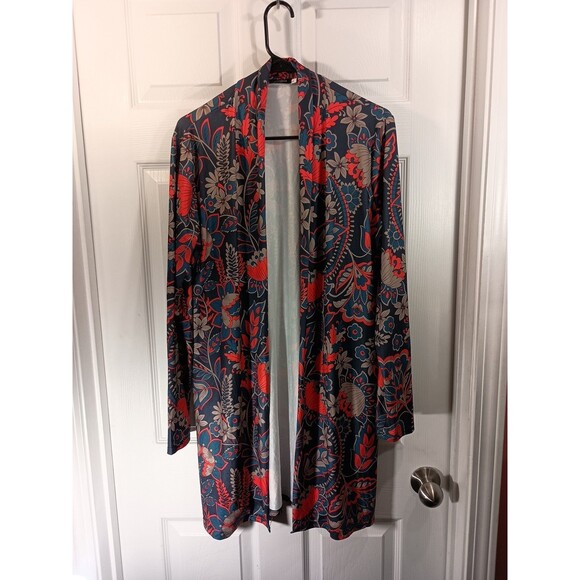 Camisa Open Top Size L Multicolor Floral Pockets - Picture 2 of 9
